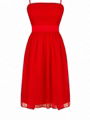 Gorgeous Ruffled A Line Bridesmaid Dress Chiffon Knee Length Bridesmaid Gown 3