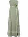 Beautiful Aline Strapless Bridesmaid Dress Ankle Length Chiffon Sage Bridesmaid  3