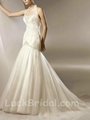 Halter Top Organza Wedding Dress Mermaid Applique Bridal Gown