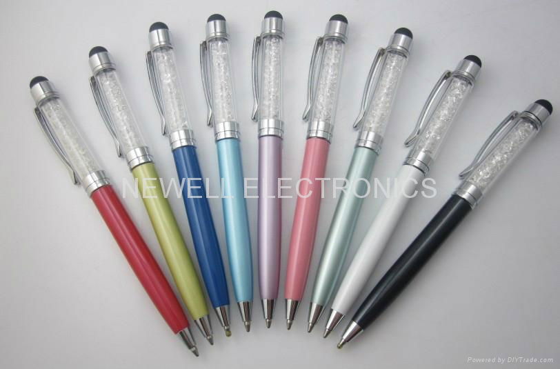 Crystal Touch screen Stylus Ballpoint Pen for iPad iPhone HTC Samsung
