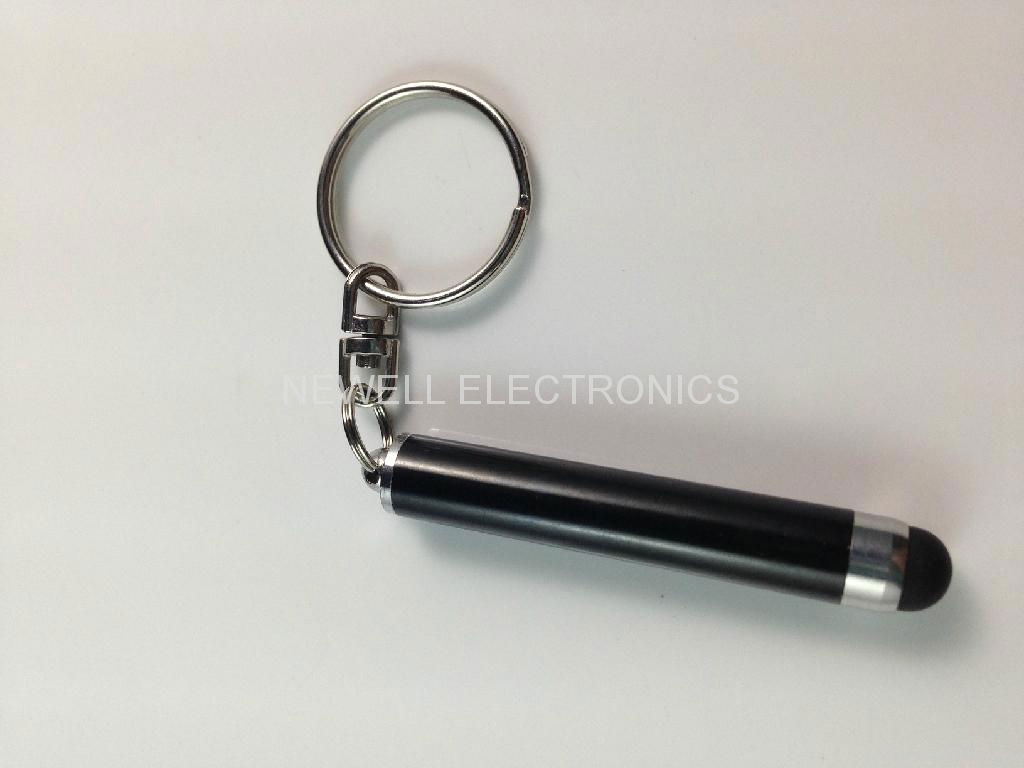Mini stylus pen for iPhone with keychains of metal material and silicone tip 2