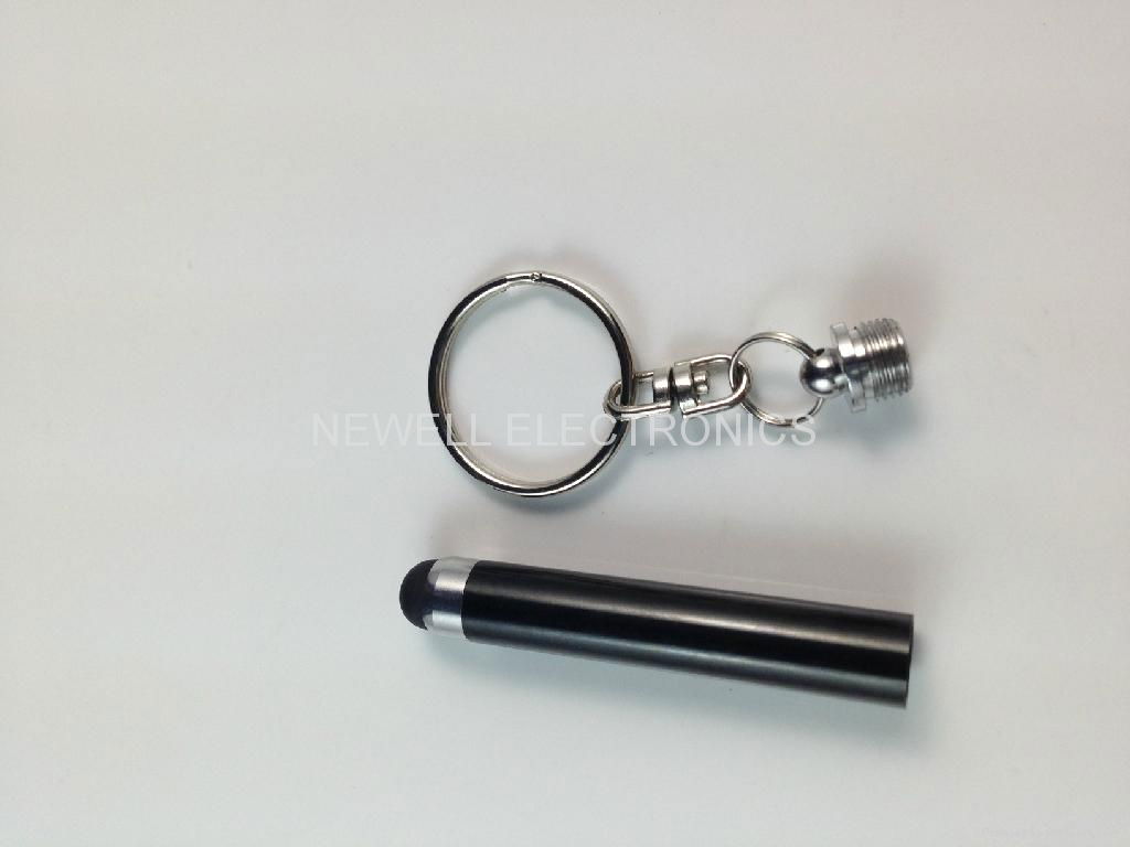 Mini stylus pen for iPhone with keychains of metal material and silicone tip 4