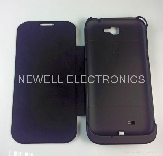 Backup Batteries for Samsung Galaxy Note 2 with flip cover 