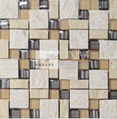 glass mosaic pair up with stone  1