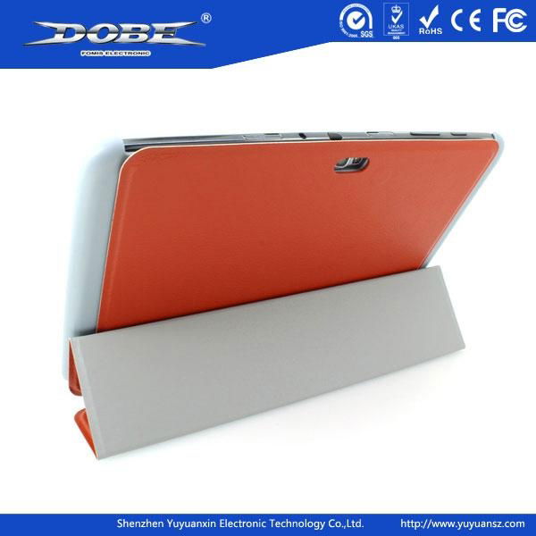 Orange Note-book PU Protective Case with a Folding Stand for Samsung Galaxy N800 2