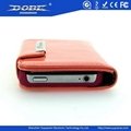 Pink Orange Wallet Design Protective Case for iPhone4&4S and iPhone5 with PU mat 4
