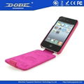 Purple Red Flipped design Protective Case for iPhone4&4S and iPhone5 with PU mat 1