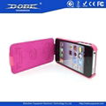 Purple Red Flipped design Protective Case for iPhone4&4S and iPhone5 with PU mat 2