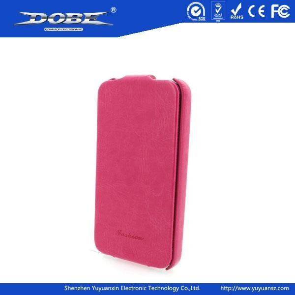 Purple Red Flipped design Protective Case for iPhone4&4S and iPhone5 with PU mat 4