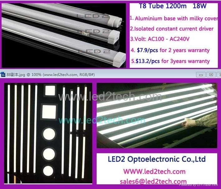 T8 18W LED Tube 1500lumen with Non-Isolated Driver 4