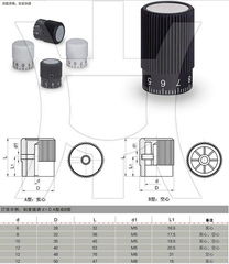 Knurled Grip Knobs With Graduation