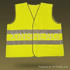 High Visibility Reflective Vest with customer logos meeting EN471, ANSI