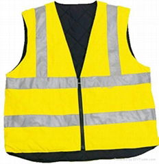 High Visibility Reflective Vest with customer logos meeting EN471, ANSI