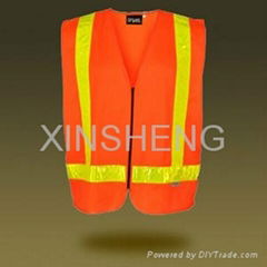 High Visibility Reflective Vest with customer logos meeting EN471, ANSI