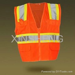 High Visibility Reflective Vest with customer logos meeting EN471, ANSI