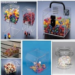 Clear acrylic candy bins with cover