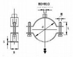 Heavy duty pipe clamp without rubber