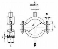 ventilation clamp with nut &rubber profile