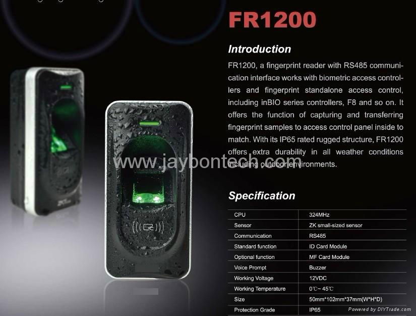FR1200 RS485 Fingerprint Reader  Fingerprint Access Control Panel Mutli-Biotric