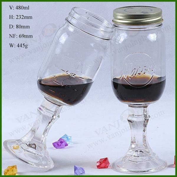 Redneck Mason Wine Glass 16 oz 