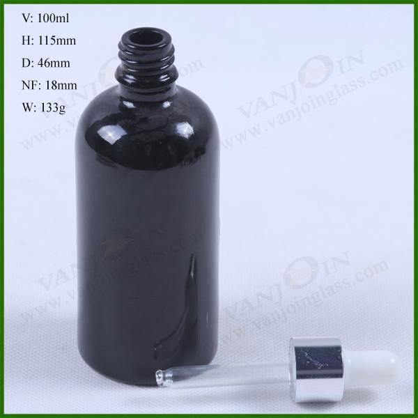Black Glass Bottle 100ml  2