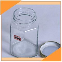 Hexagon Glass Honey Jar 