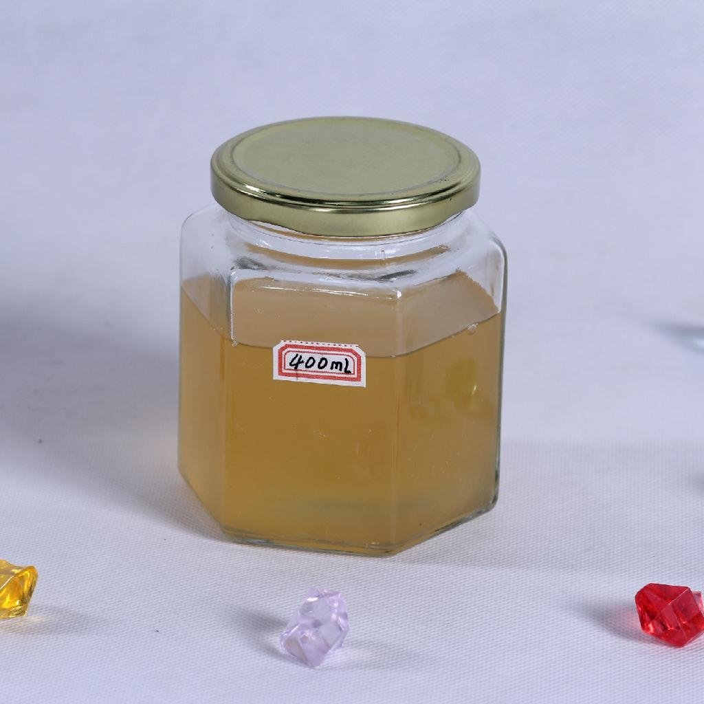 Hexagon Glass Honey Jar  5