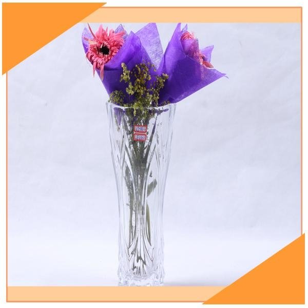 Classic Flower Clear Glass Vase 