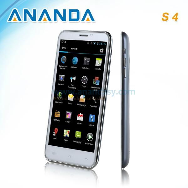 5.7inch HD MTK6589 Quad Core Android 4.2 3G Dual SIM Mobile Phone Galaxy S4  2