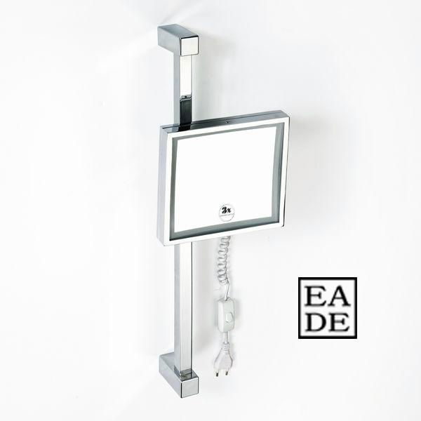 Wall shaving square magnifying mirror illuminated