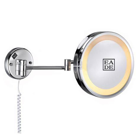 Wall mounted makeup mirror with LED lighting