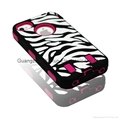 Armored R   ed High Impact Zebra Case For Iphone 4/4s 2