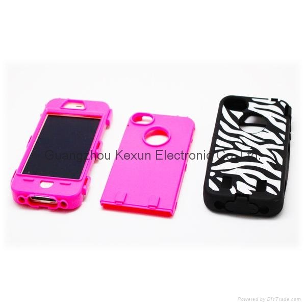 Armored R   ed High Impact Zebra Case For Iphone 4/4s 3