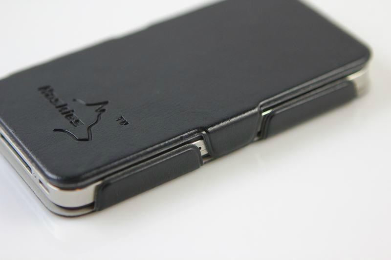 stylish leather flip case for iphone 4/4s 3