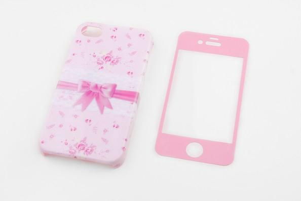 stylish IMD PC plastic Case with Screen Protector for iphone4/4s