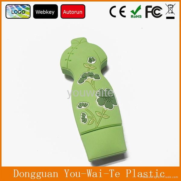 Full Capacity Cheap Cheongsam Shape PVC USB Flash Disk With Customized Logo 3