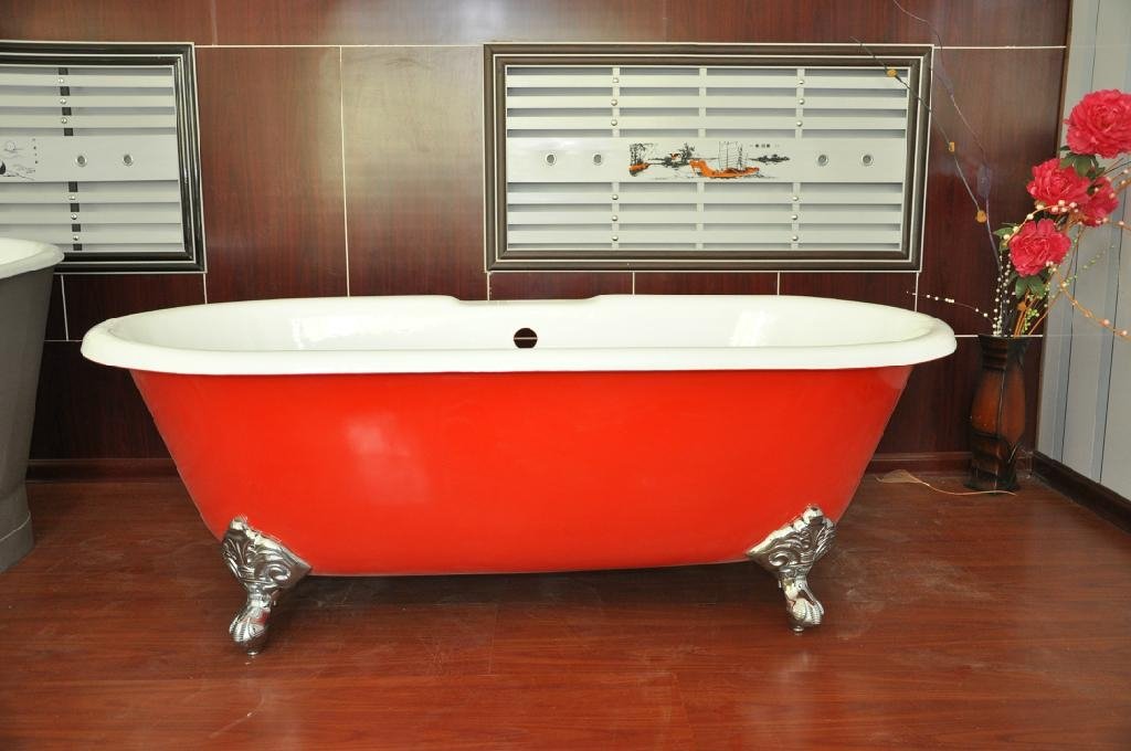 classic cast iron clawfoot double ended bathtub NH-1001 2