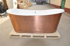 fashionable copper freestanding cast iron bathtub NH-1022-1