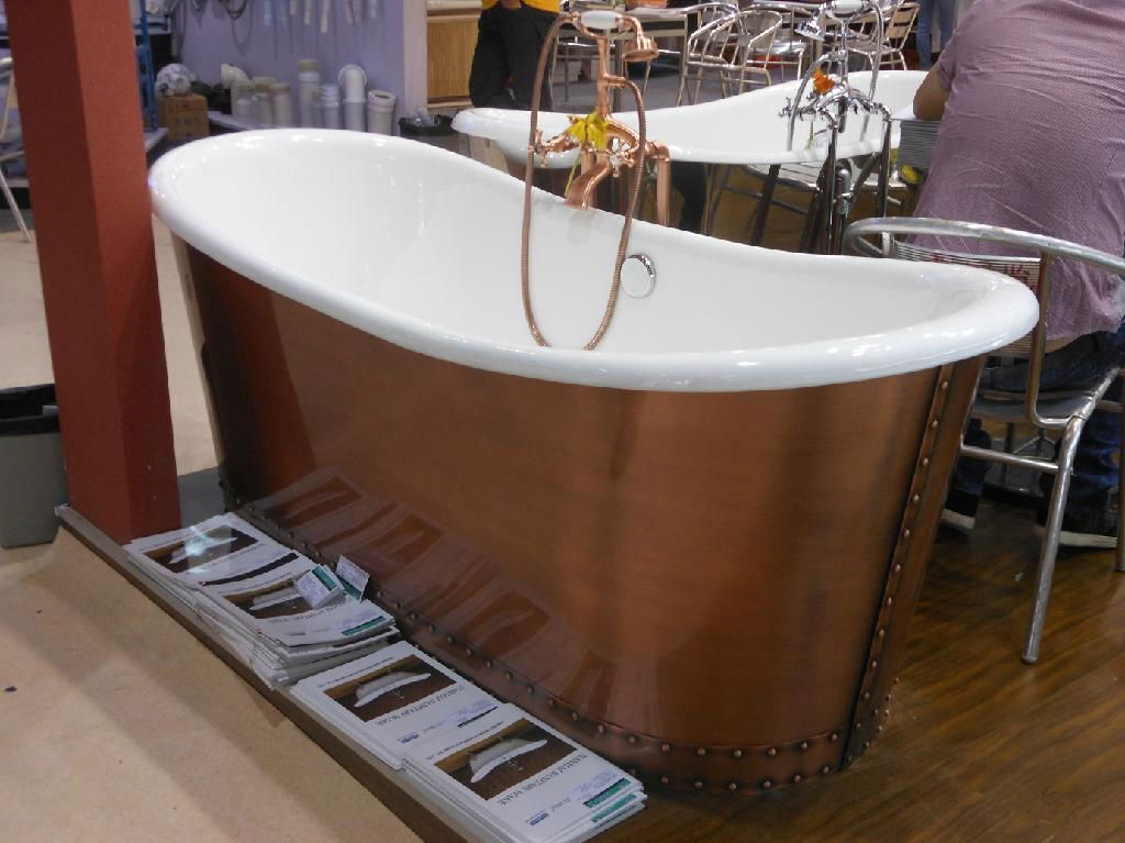 fashionable copper freestanding cast iron bathtub NH-1022-1 5