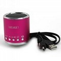 Round Shape  Mini Speaker with TF card and USB flash disk 5