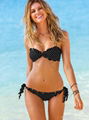 dot print swimsuit lace edge padded