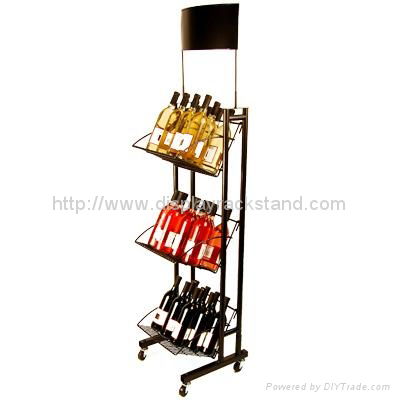 Caster Retail Wine Display Stand   