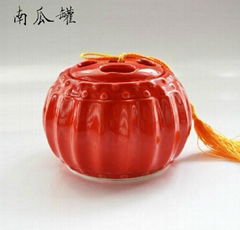 Chinese red  pumpkin jar