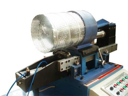 Spiral perforated duct machine