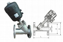 Flange angle valve