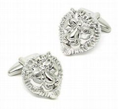 Funny And Fashion Silver Lion Animal Cufflinks