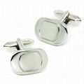 Fashion Plain Silver Cufflinks