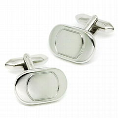 Fashion Plain Silver Cufflinks 