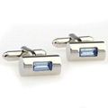 Blue Crystal Cylinder mens Cufflinks