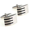 Classic Engraved Plating Silver Cufflinks 